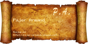 Pajer Armand névjegykártya